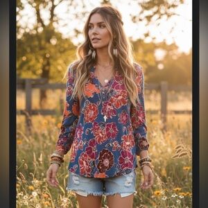 Dear Scarlet size medium floral print shirt